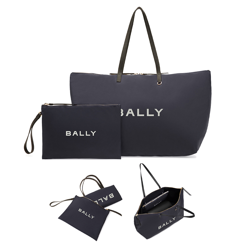 【未開封】BALLY ミッドナイトブルー 折り畳みトートバッグ XL 未開封】BALLY ミッドナイトブルー 折り畳みトートバッグ XL